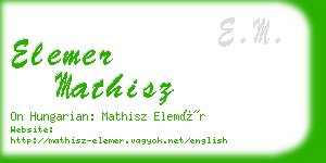 elemer mathisz business card